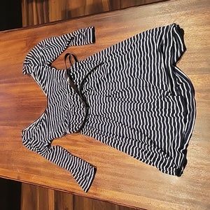 Womens, size Medium, Navy and white, Rue 21, midi striped dress.  Super soft